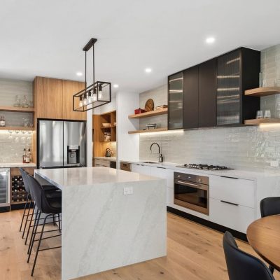 North Kellyville kitchen with sleek cabinetry and stone benchtop