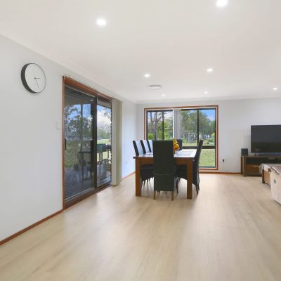 Renovated open plan living and dining space